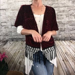 ‼️Monteau Girl Velvet Burnout Kimono w fringe 16XL